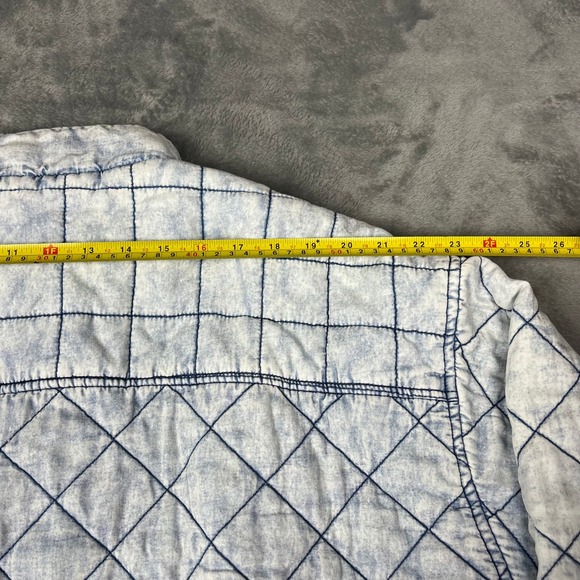 BLANKNYC Quilted Acid Wash Denim Bomber Jacket Women's XL Blue - Picture 8 of 11